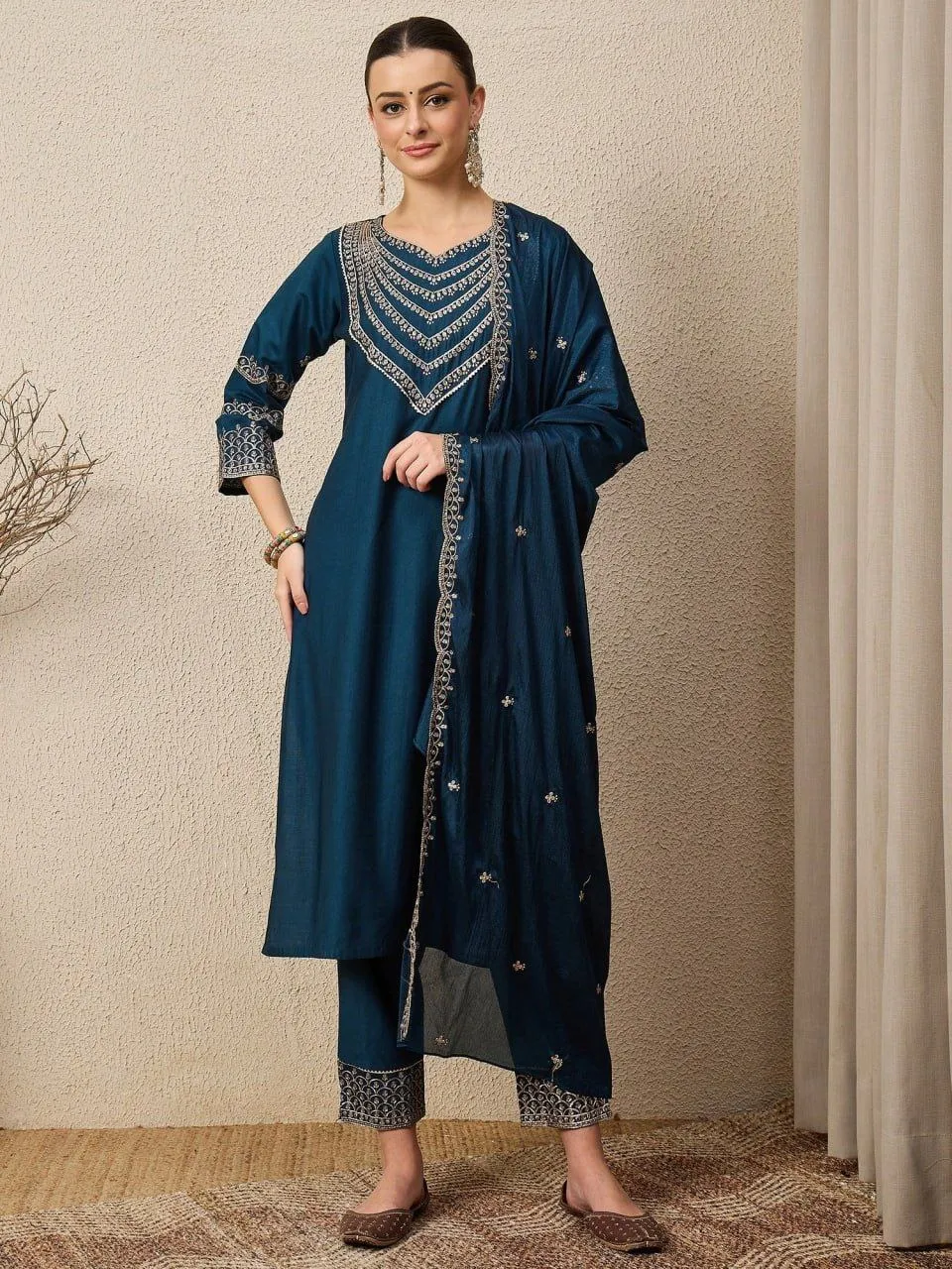 ATQ Vol 36 Roman Silk Embroidery Festive Readymade Dress