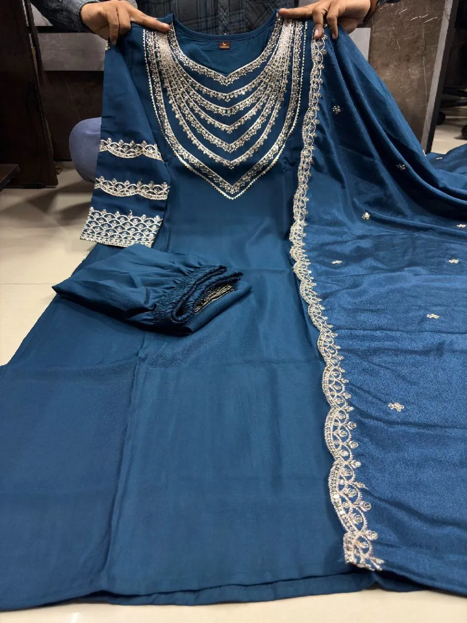 ATQ Vol 36 Roman Silk Embroidery Festive Readymade Dress