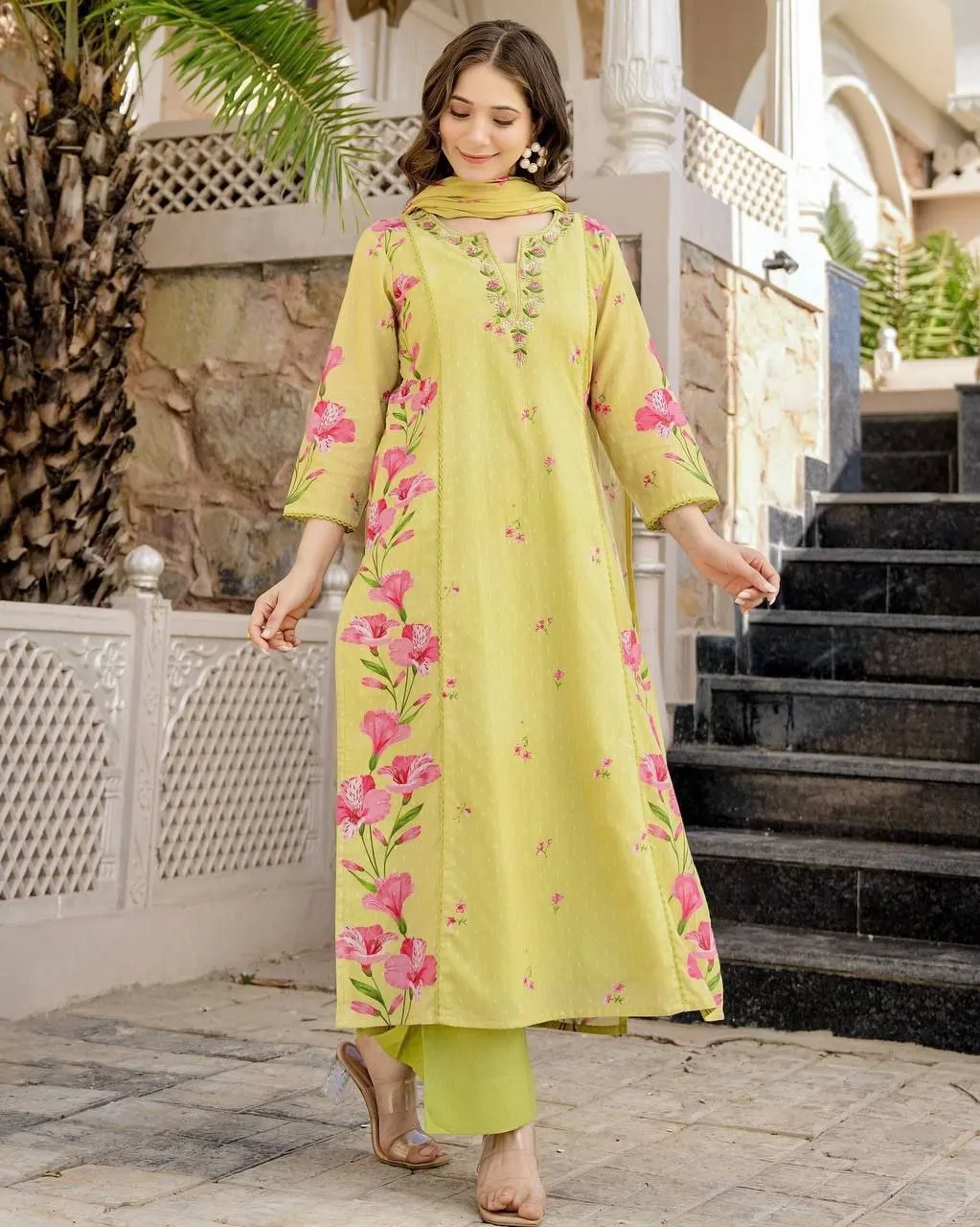 ATQ Vol 37 Chanderi Silk Printed Readymade Dress