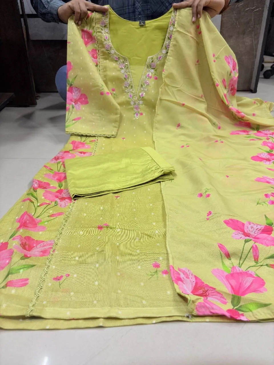 ATQ Vol 37 Chanderi Silk Printed Readymade Dress