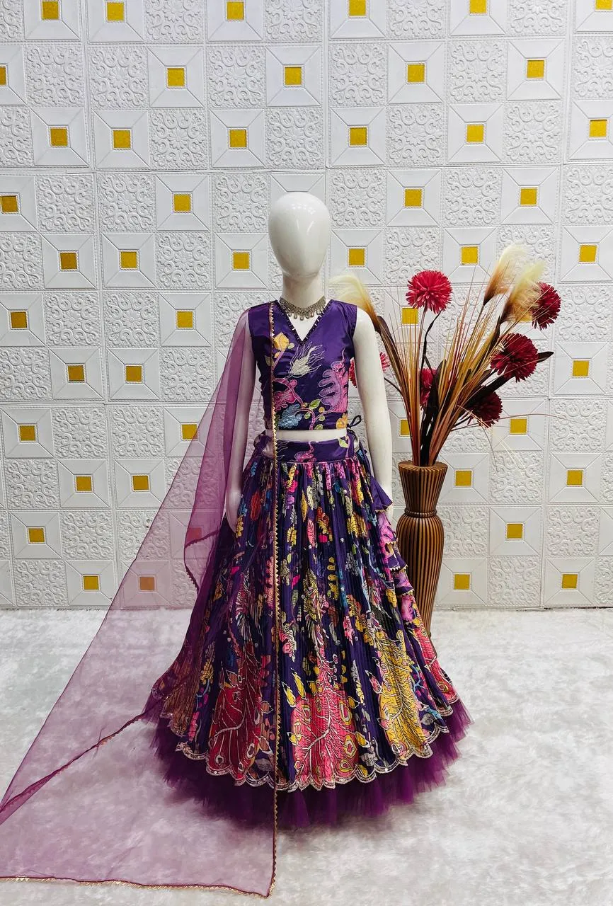 Baby 234 Natural Crep Position Printed Lehenga Choli Kids Wear