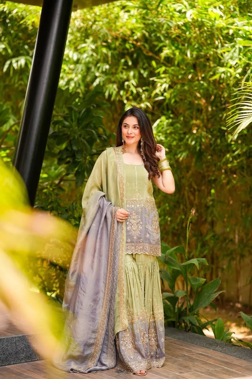 BDB 47 Chinon Sequnce Embroidey Readymade Dress