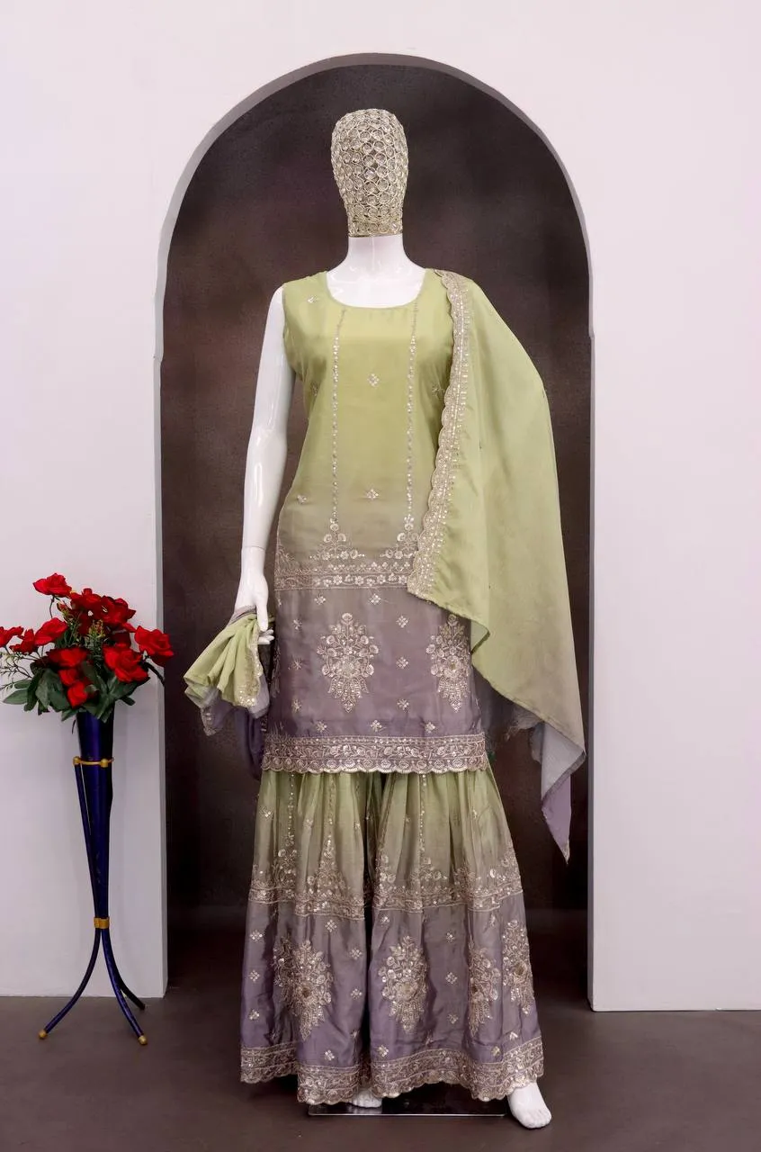 BDB 47 Chinon Sequnce Embroidey Readymade Dress