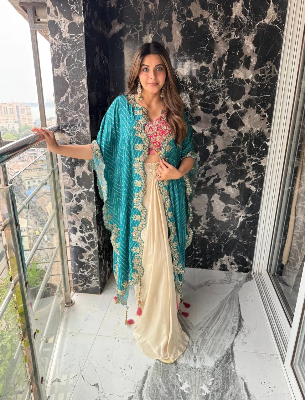 BDB 48 Crepe Silk Sequins Embroidery Indo Western Wear