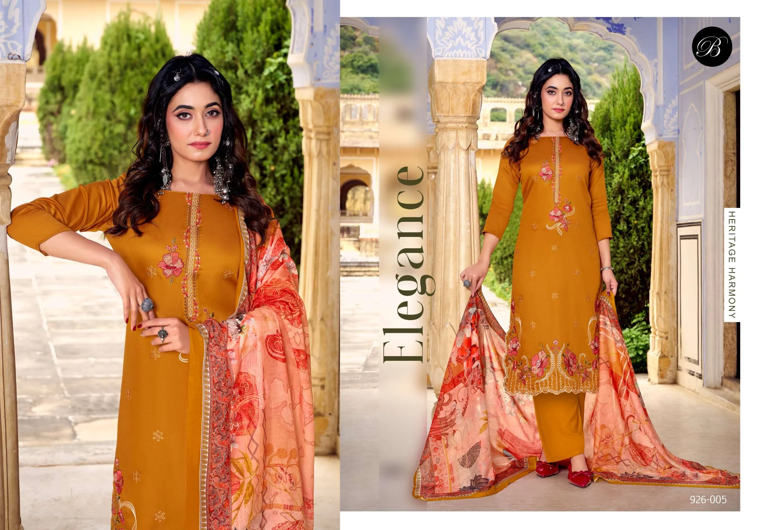 Belliza Designer Studio Zarqash Vol 13 Semi Stitched Suits