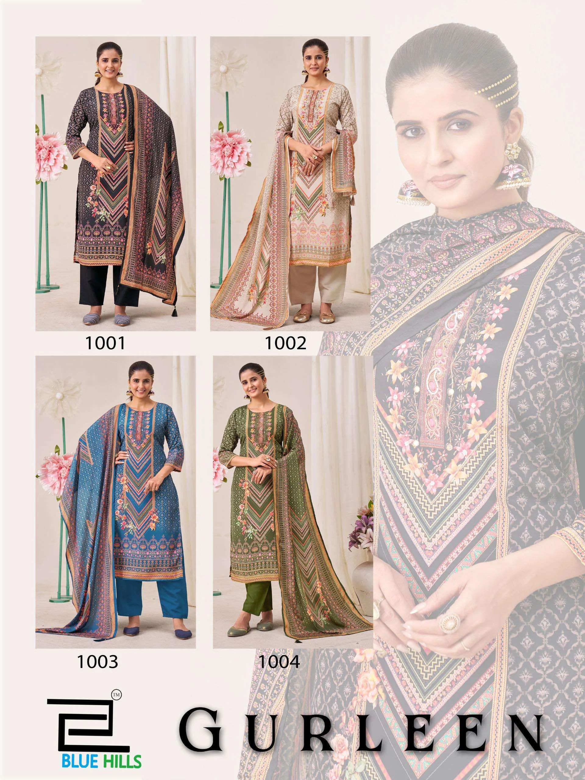 Blue Hills Gulreen Readymade Suits