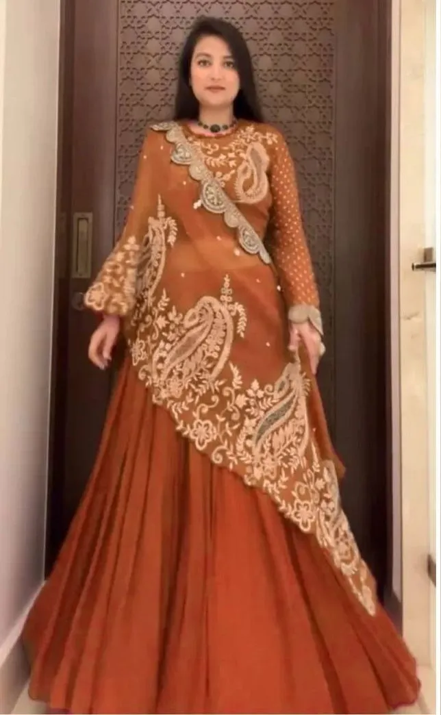 BV 400A Orange Georgette Designer Lehenga Choli