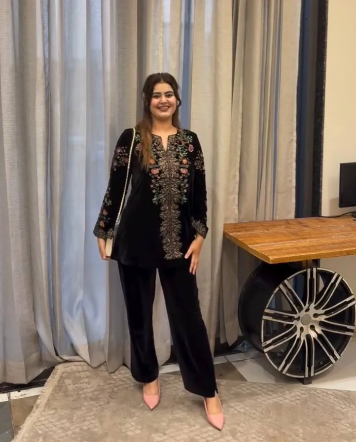 BV 426 Black Velvet Embroidery Winter Co Ord Set