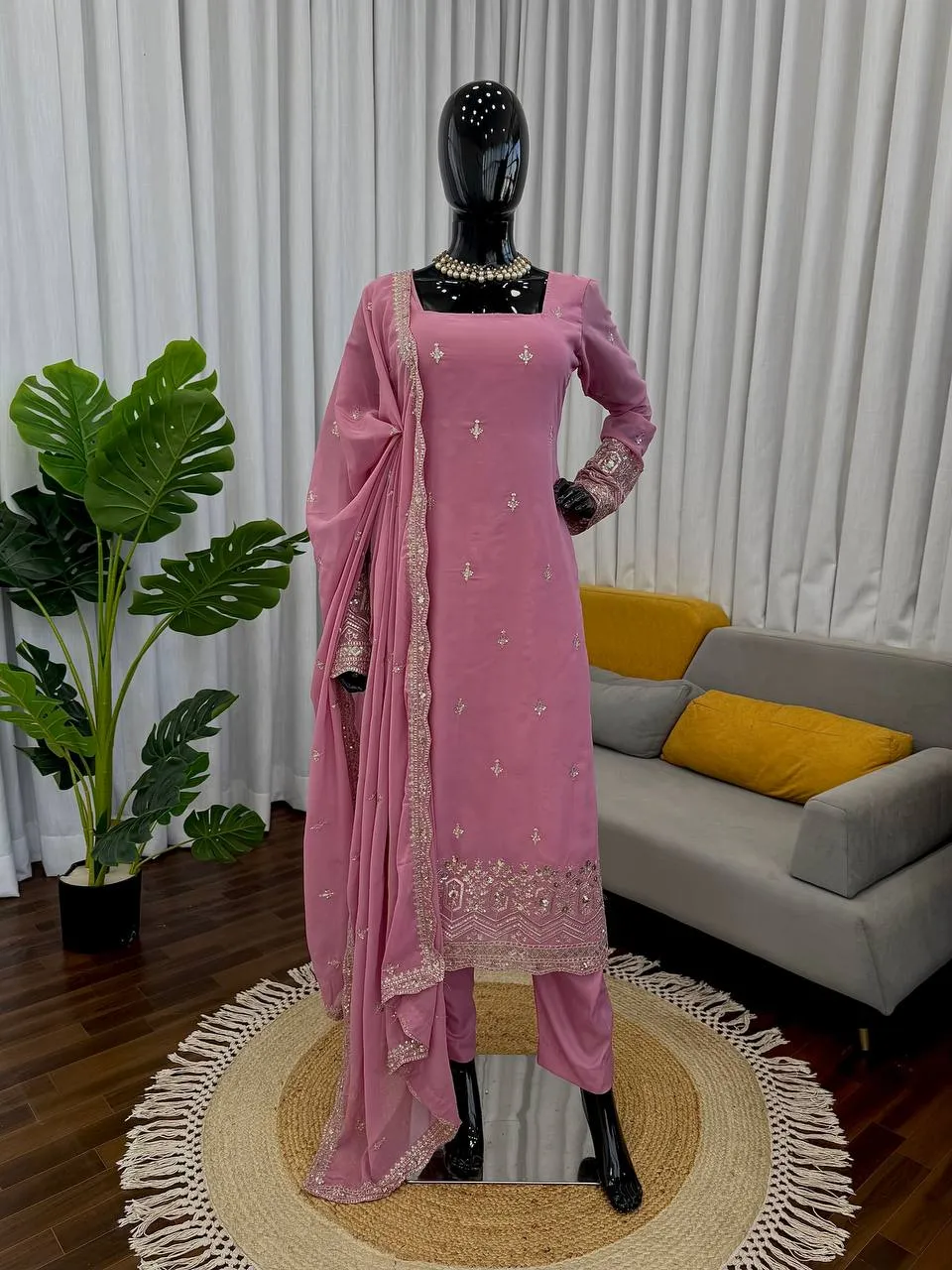 Deepika 5947A Foux Gorgette Designer Readymade Dress