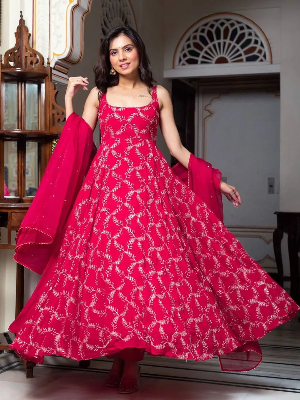 Deepika 5958 Foux Gorgette Festive Readymade Dress