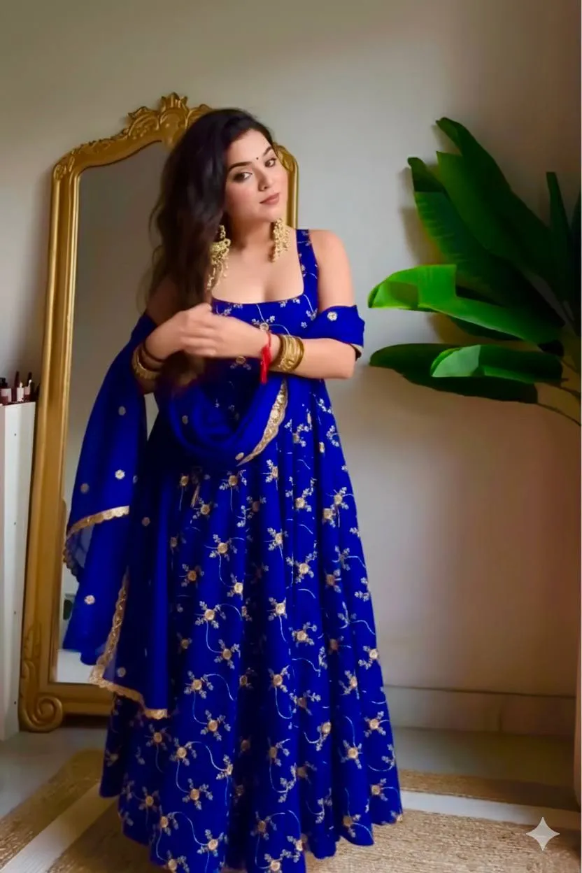 DKT 5156 Fandy Silk Sequence Readymade Dress