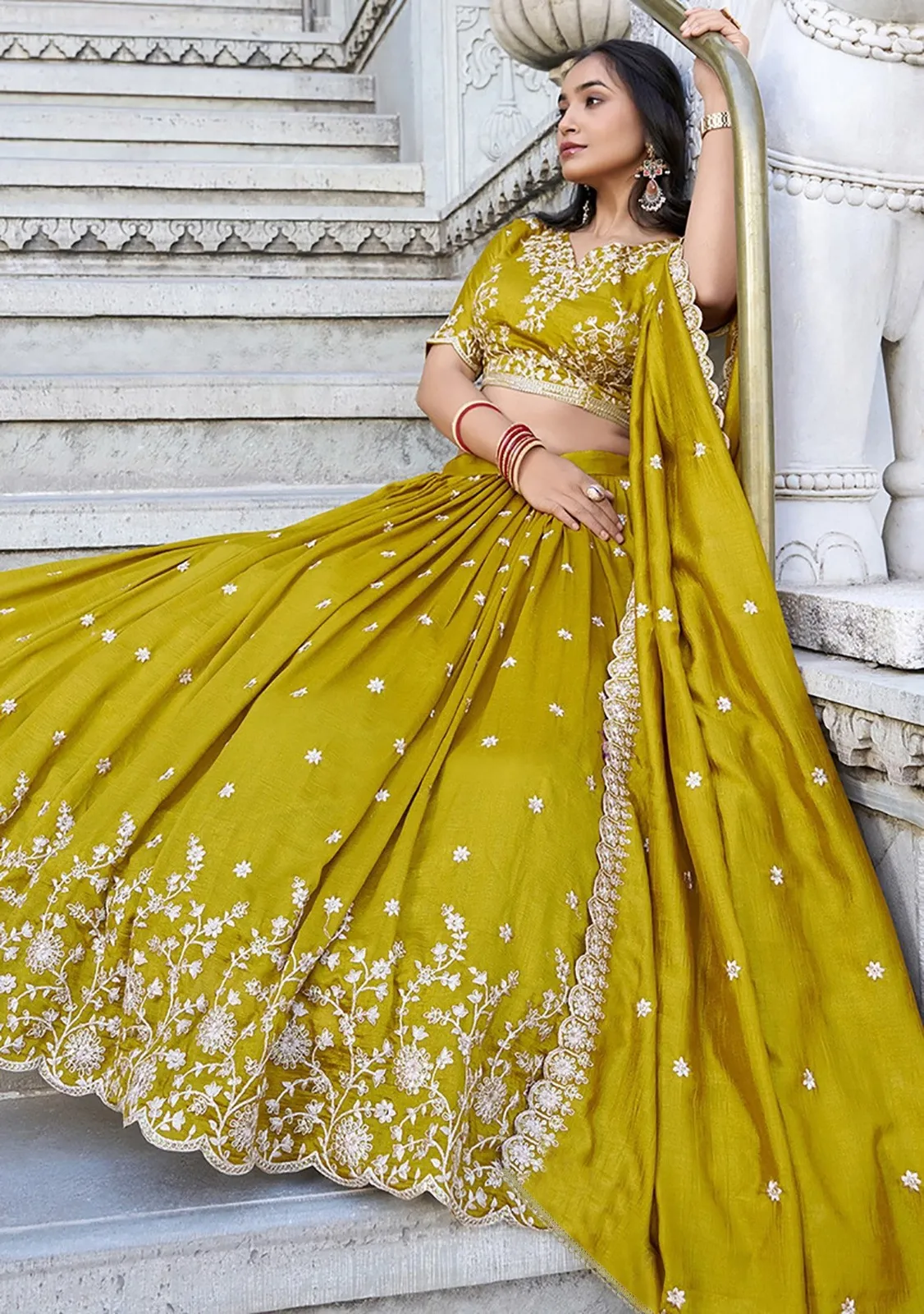 FFD Chinon Embroidery Wedding Lehenga Choli