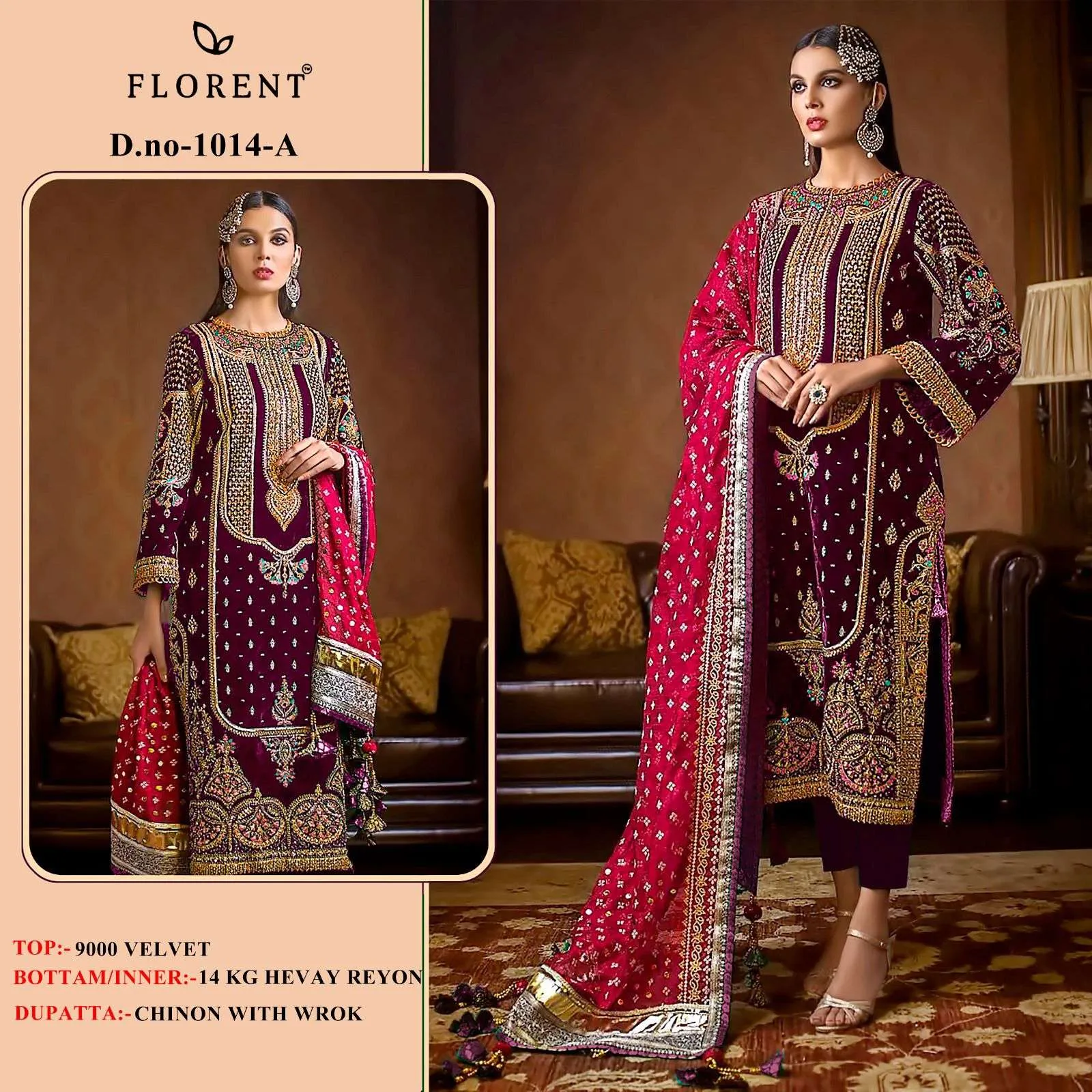 Florent Tm Design No - 1014 Ab Readymade Suits