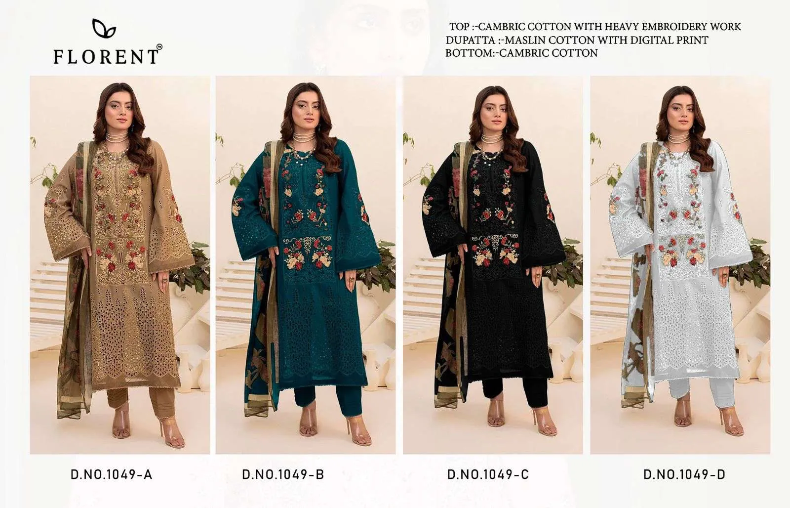Florent Tm Design No - 1049 Abcd Pakistani Suits