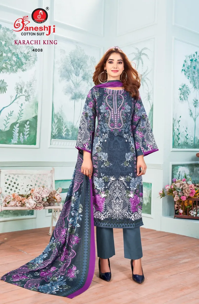 Ganeshji Karachi King Vol 4 Unstitched Suits