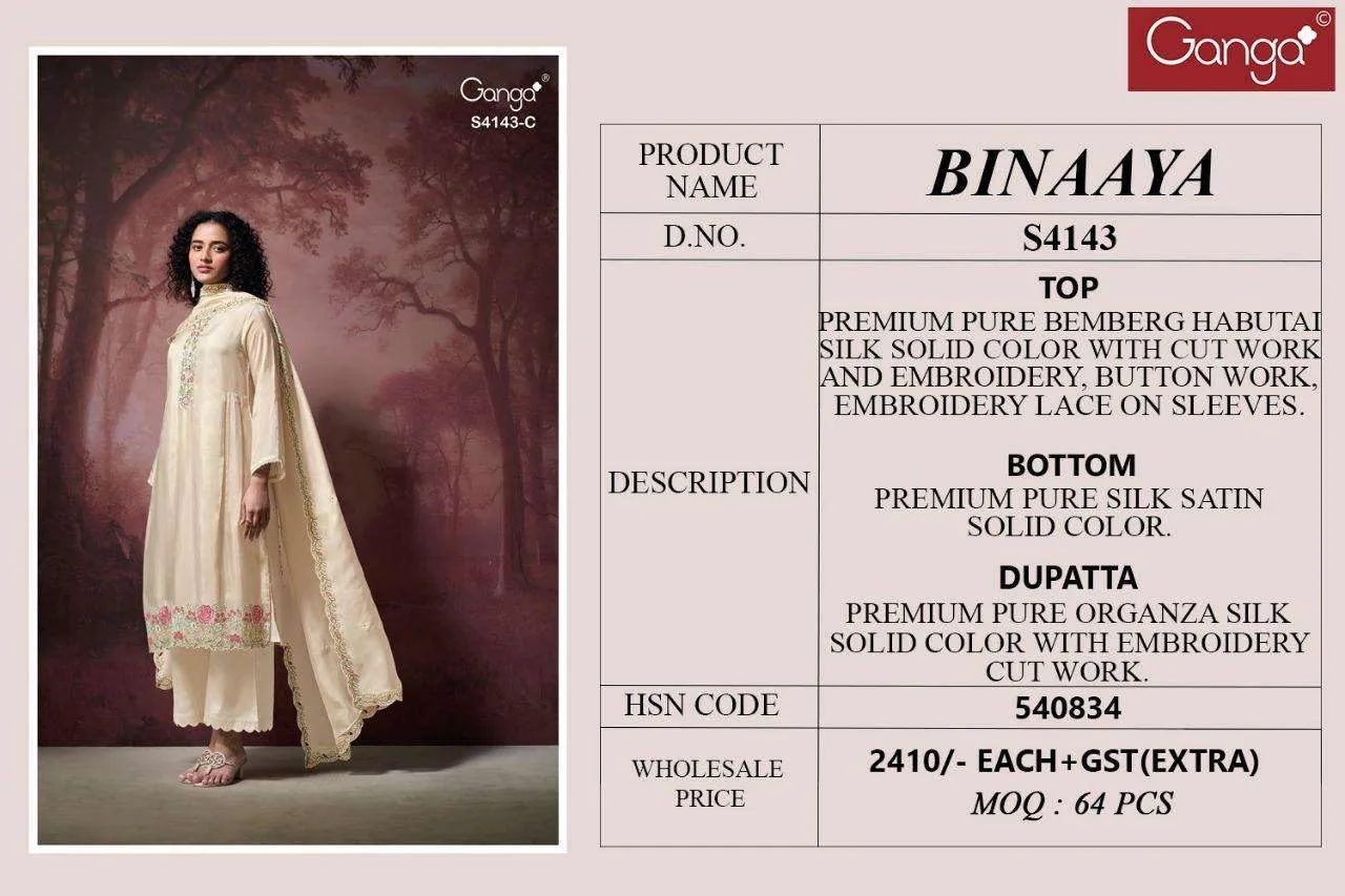 Ganga Binaaya 4143 Semi Stitched Suits
