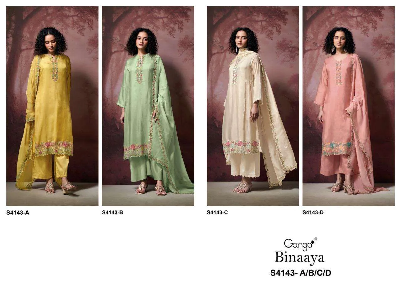 Ganga Binaaya 4143 Semi Stitched Suits