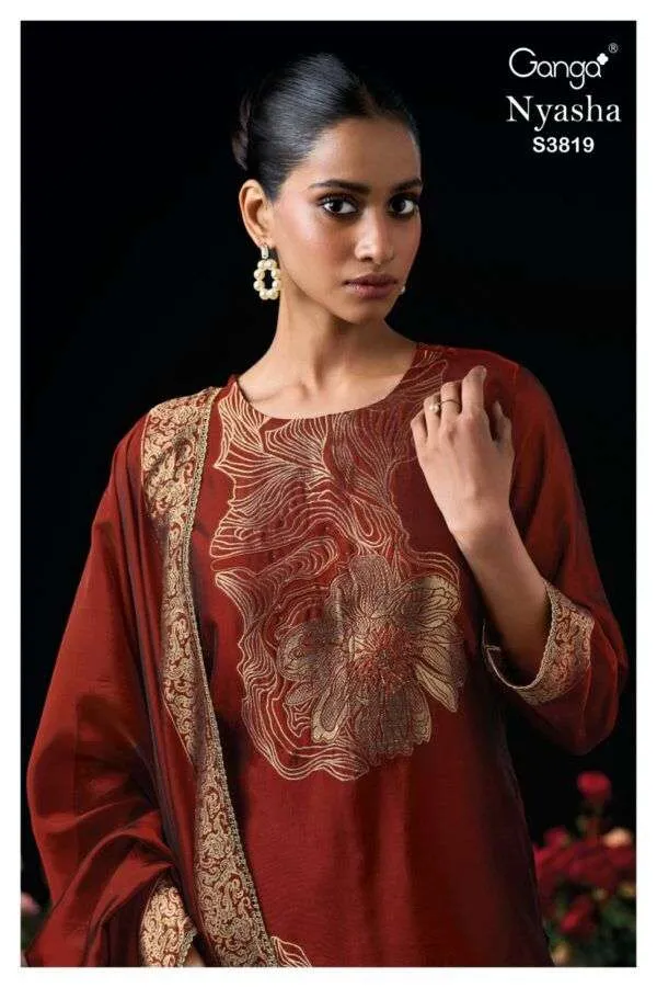 Ganga Nyasha 3819 Semi Stitched Suits