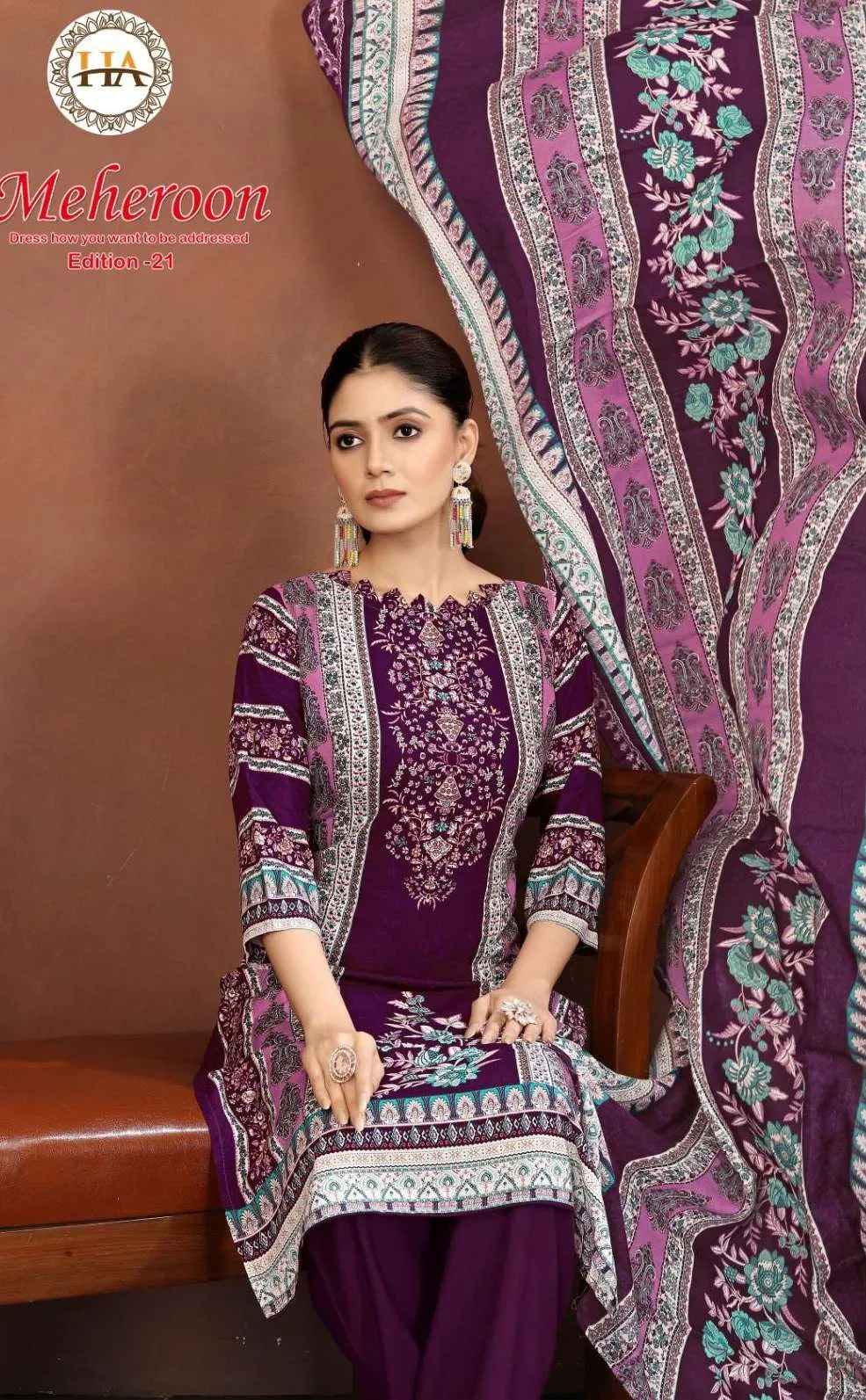 Harshit Fashion Hub Meheroon Edition 21 Semi Stitched Suits