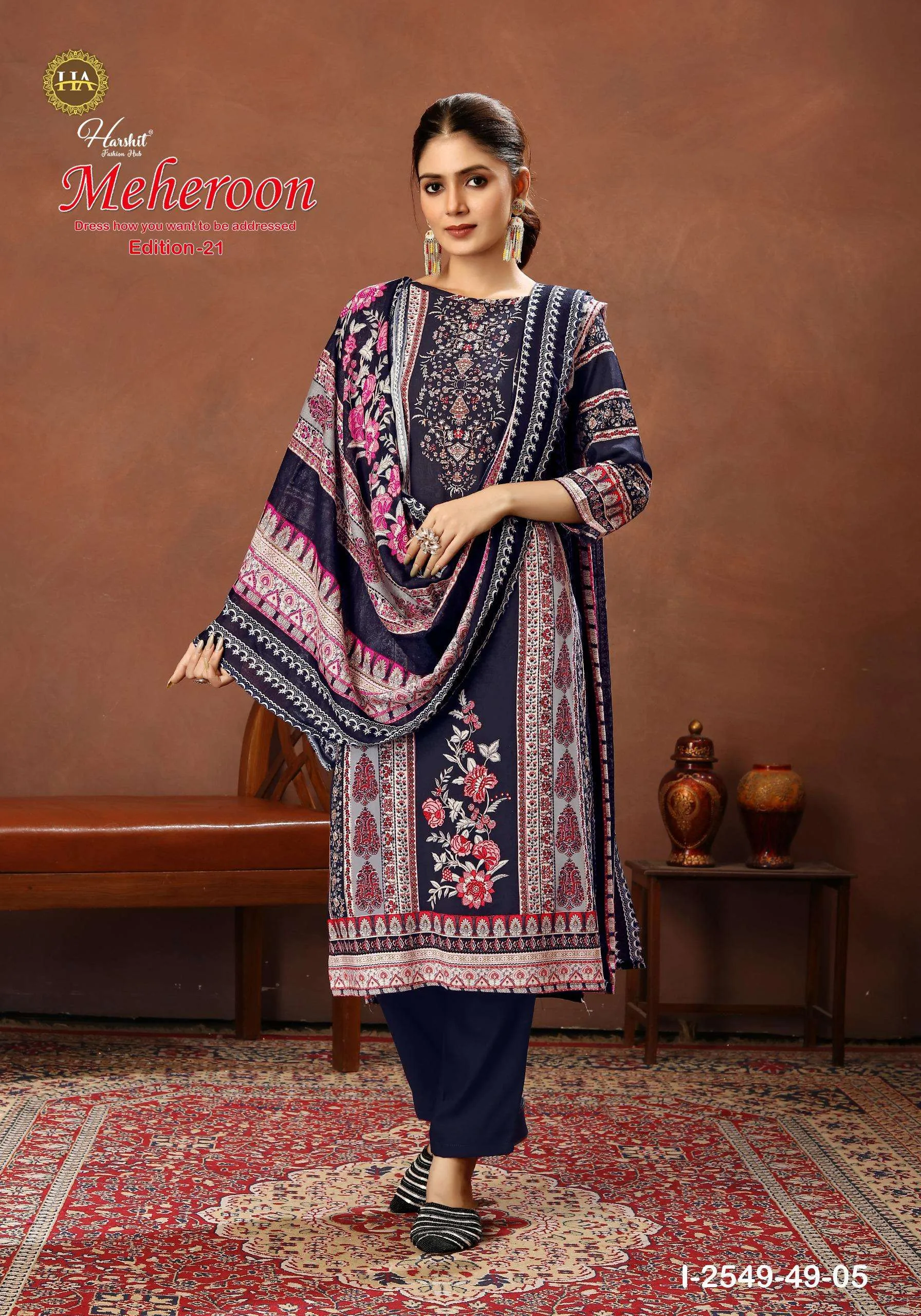 Harshit Fashion Hub Meheroon Edition 21 Semi Stitched Suits