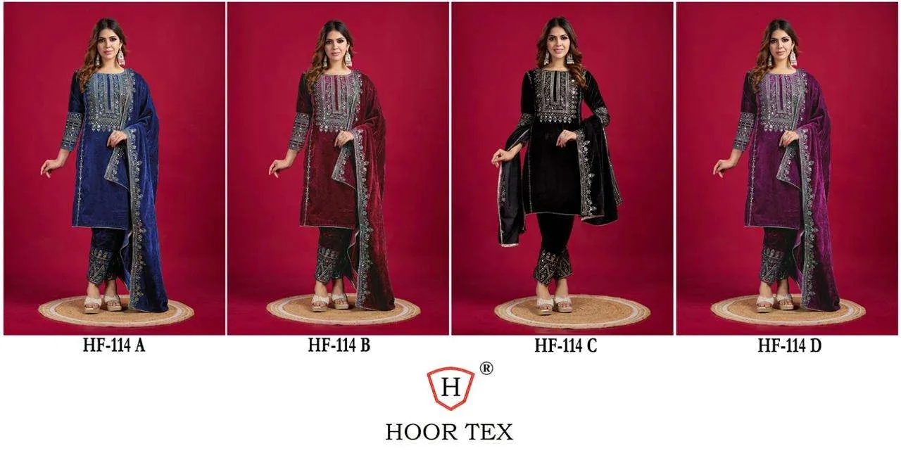 Hoor Tex Design No - Hf 114 A-d Pakistani Readymade Suits