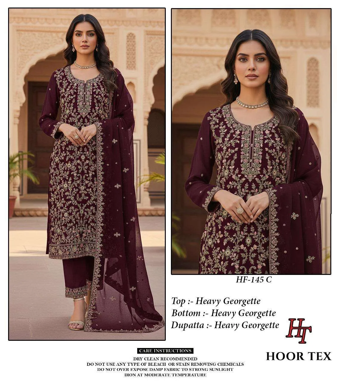 Hoor Tex Design No - Hf 145 A-d Pakistani Readymade Suits