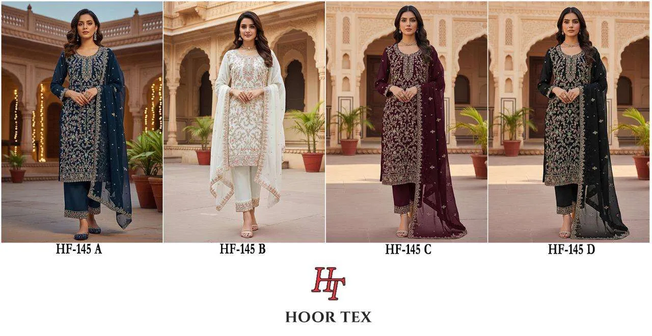 Hoor Tex Design No - Hf 145 A-d Pakistani Readymade Suits
