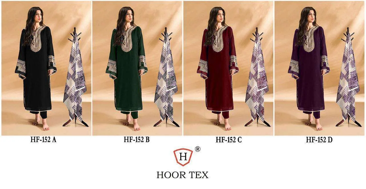 Hoor Tex Design No - Hf 152 A-d Readymade Suits