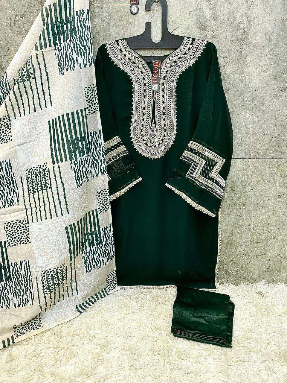 Hoor Tex Design No - Hf 152 A-d Readymade Suits