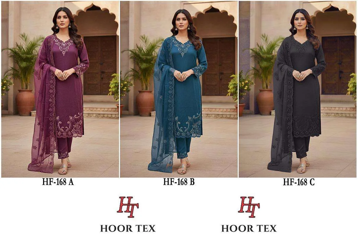 Hoor Tex Design No - Hf 168 A-c Pakistani Readymade Suits
