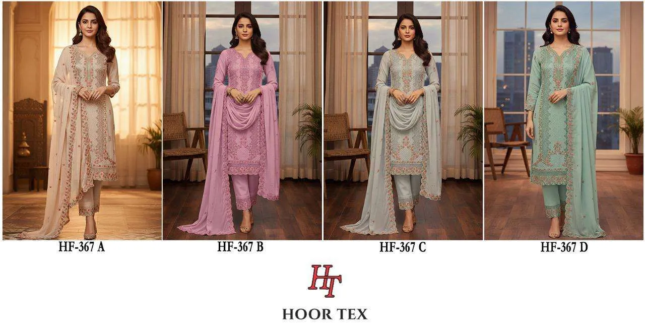 Hoor Tex Design No - Hf 367 A-d Pakistani Readymade Suits