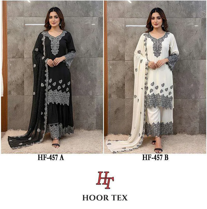 Hoor Tex Design No - Hf 457 A-b Pakistani Readymade Suits