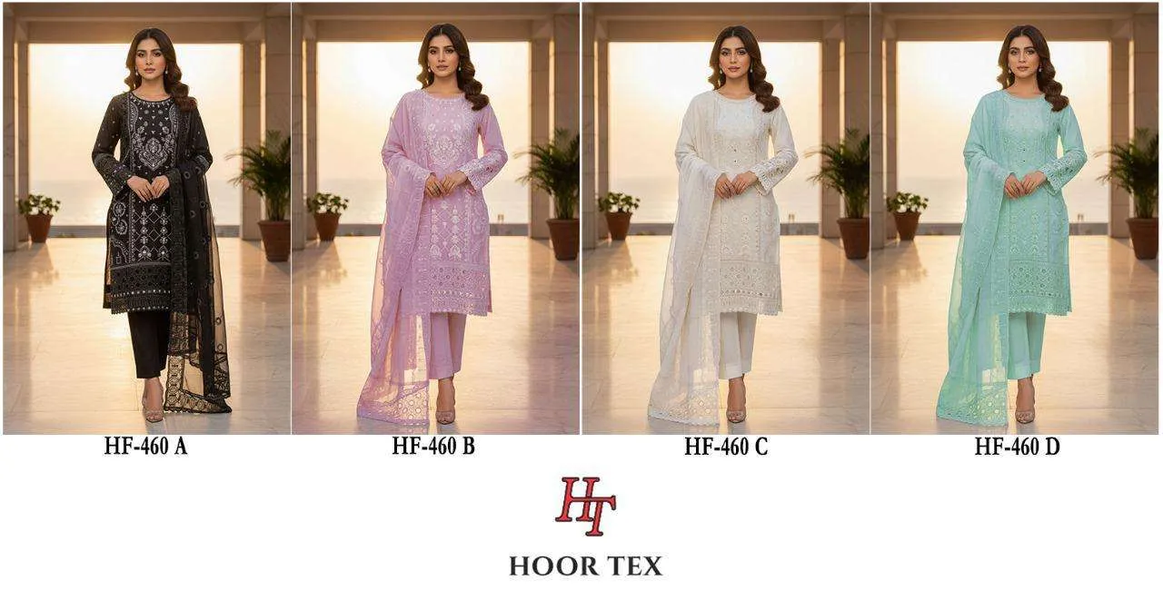 Hoor Tex Design No - Hf 460 A-d Pakistani Readymade Suits