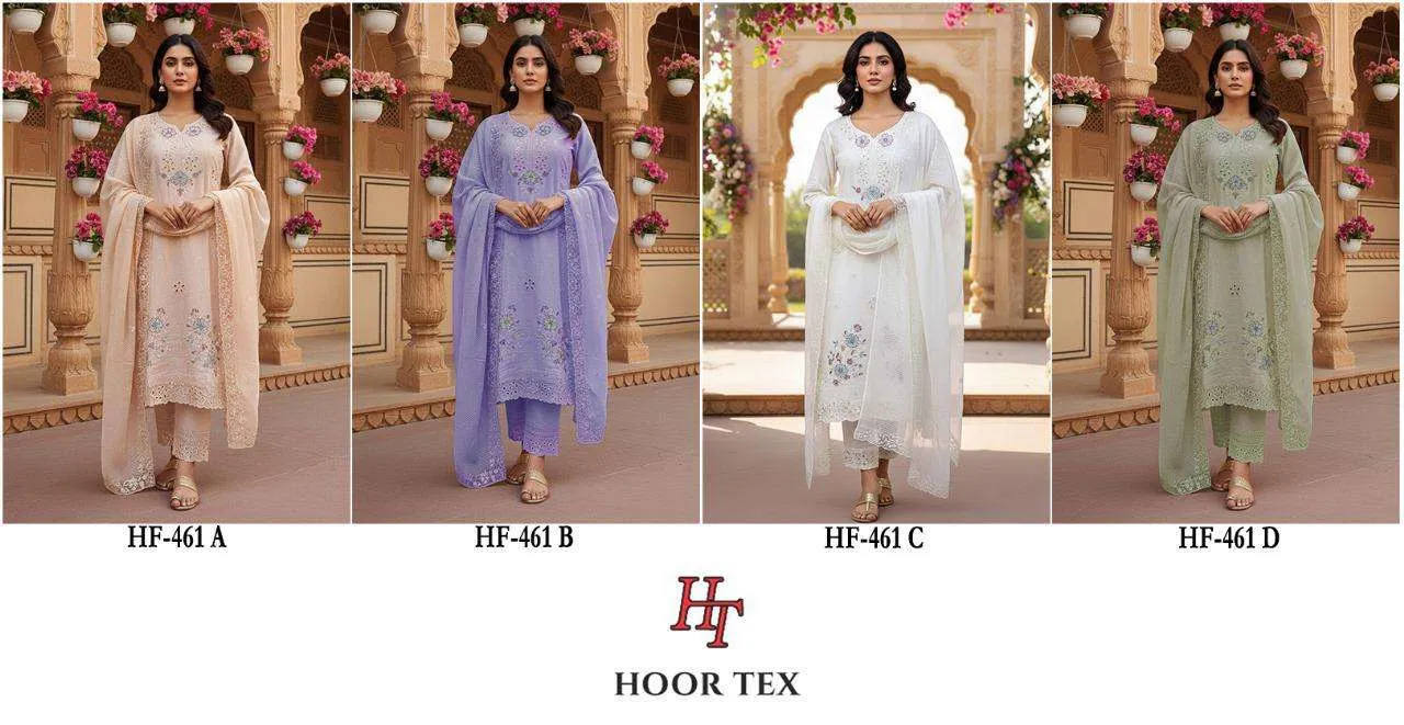 Hoor Tex Design No - Hf 461 A-d Pakistani Readymade Suits
