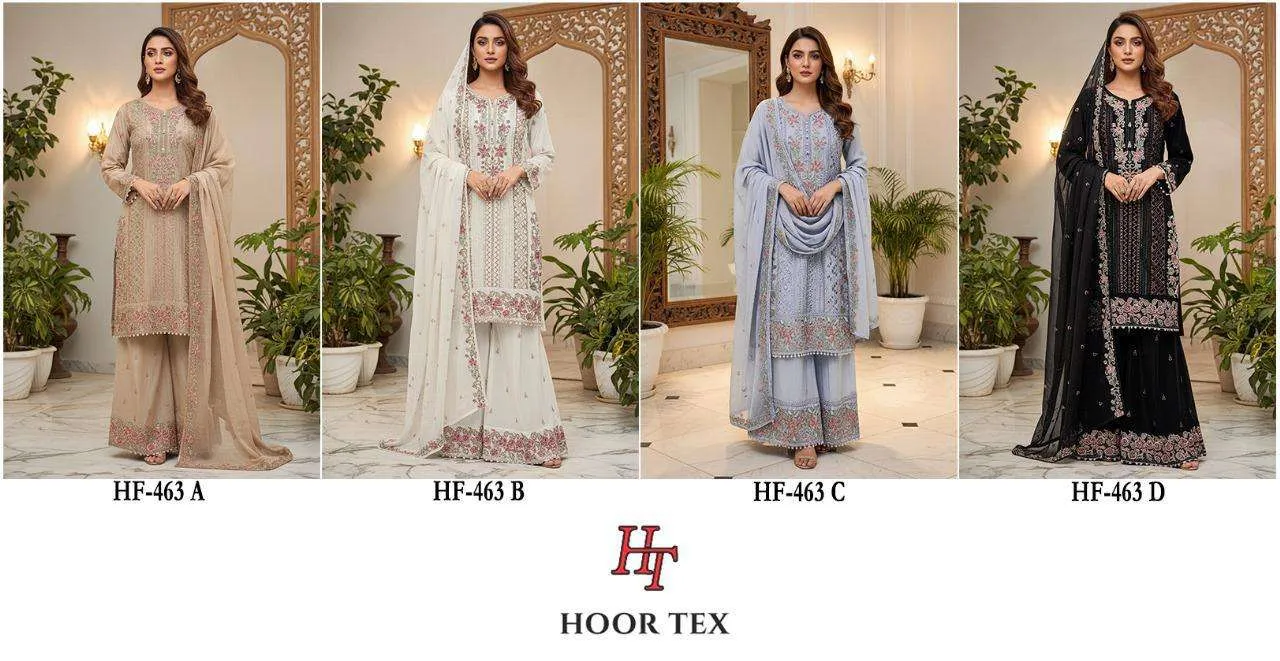 Hoor Tex Design No - Hf 463 A-d Pakistani Readymade Suits