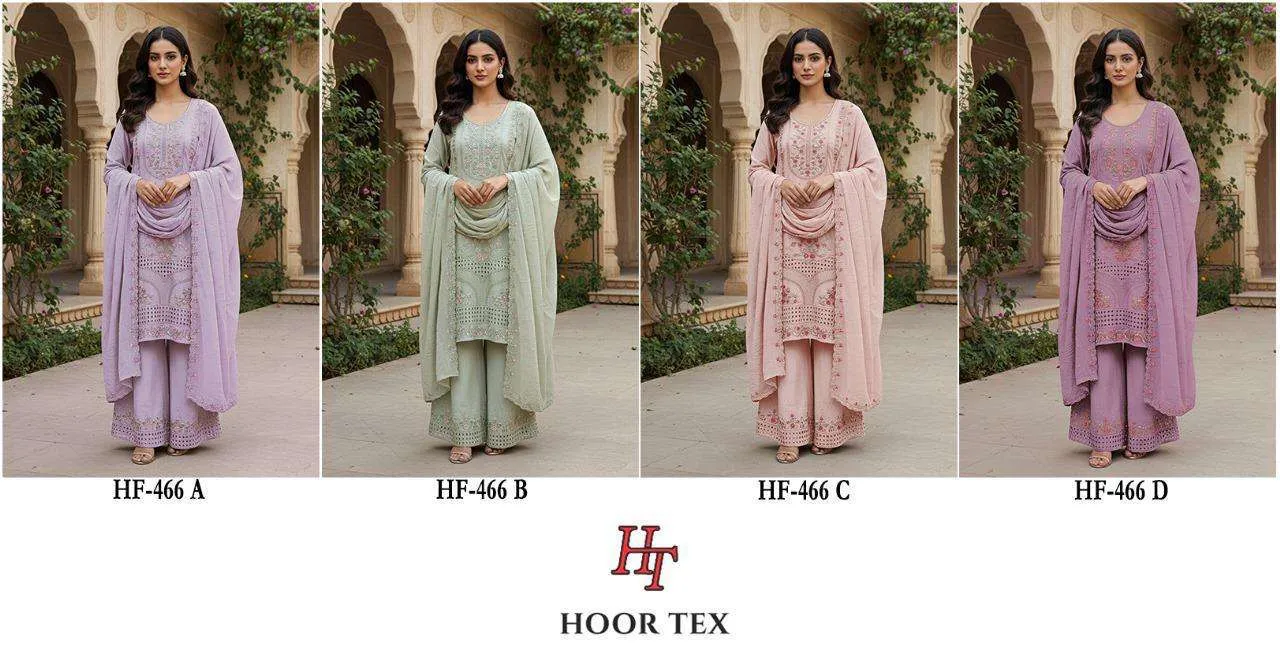 Hoor Tex Design No - Hf 466 A-d Pakistani Readymade Suits
