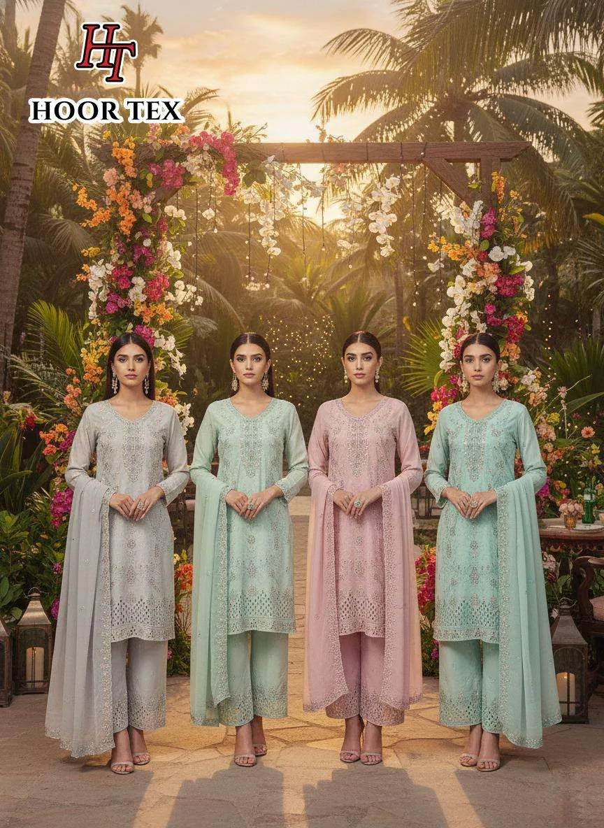 Hoor Tex Design No - Hf 467 A-d Pakistani Readymade Suits