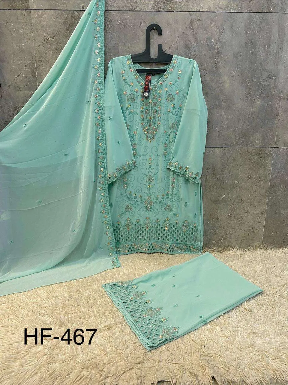 Hoor Tex Design No - Hf 467 A-d Pakistani Readymade Suits