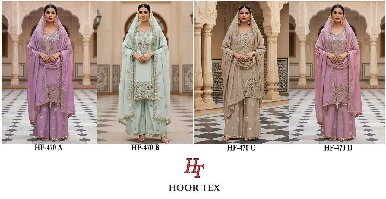 Hoor Tex Design No - Hf 470 A-d Pakistani Readymade Suits