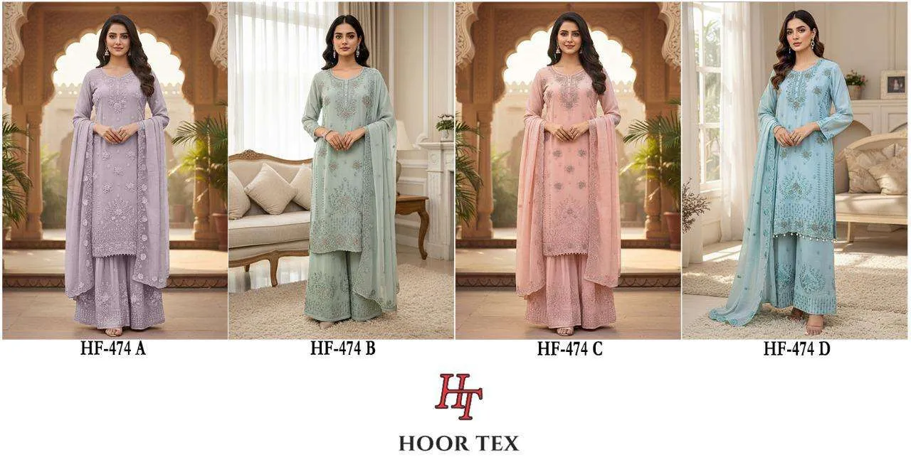 Hoor Tex Design No - Hf 474 A-d Pakistani Suits