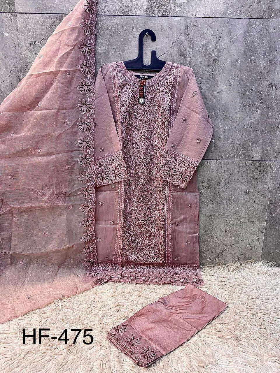 Hoor Tex Design No - Hf 475 A-d Pakistani Readymade Suits