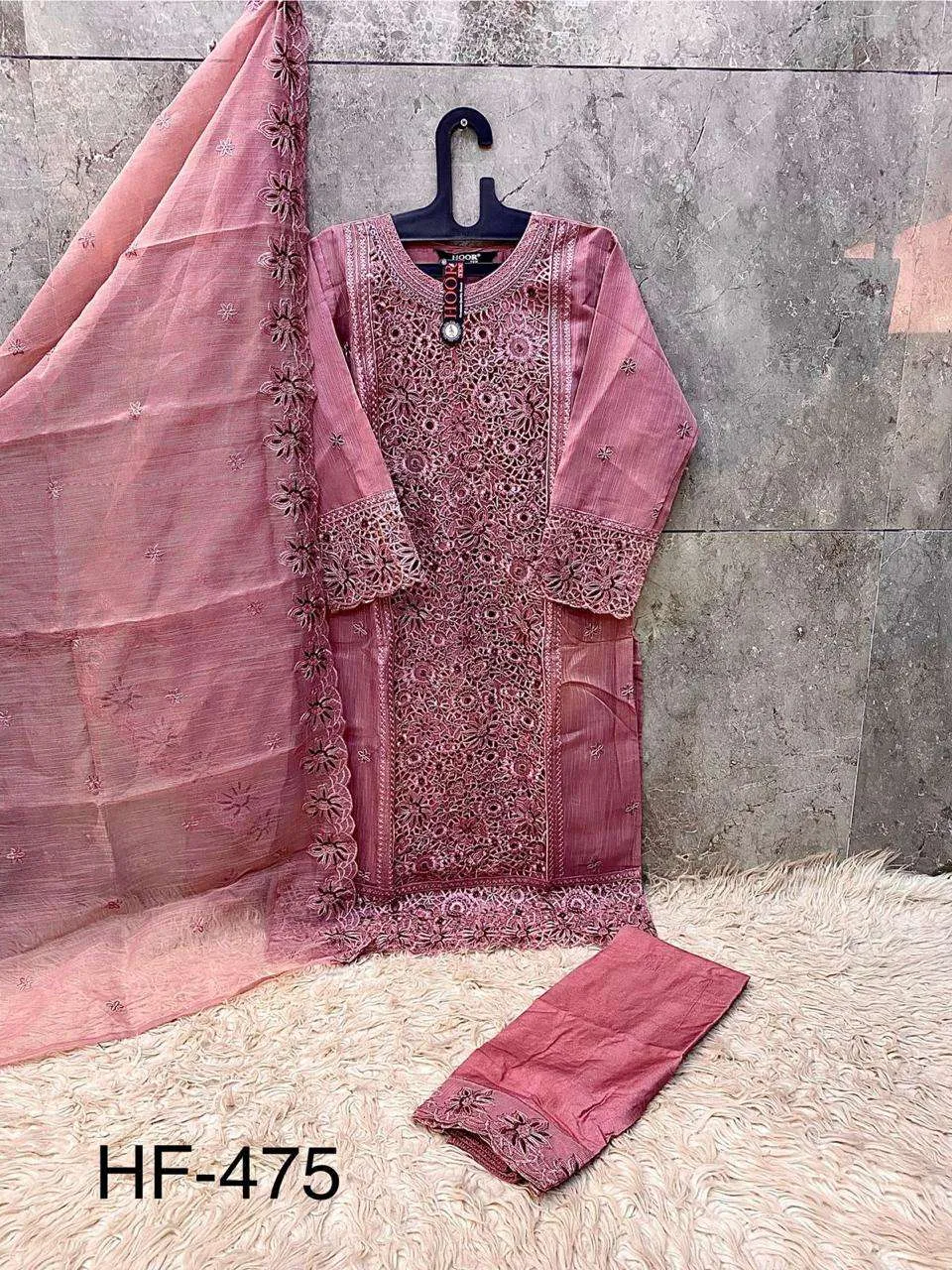 Hoor Tex Design No - Hf 475 A-d Pakistani Readymade Suits
