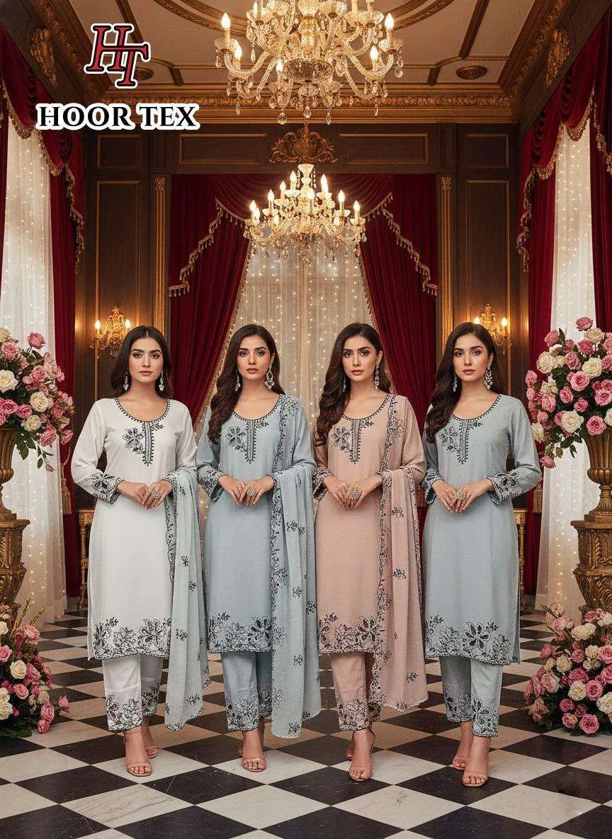 Hoor Tex Design No - Hf 478 A-d Pakistani Readymade Suits