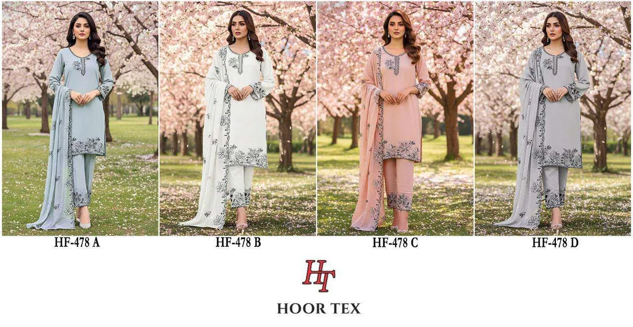Hoor Tex Design No - Hf 478 A-d Pakistani Readymade Suits