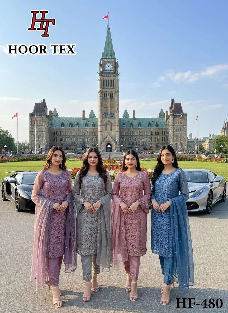 Hoor Tex Design No - Hf 480 A-d Pakistani Readymade Suits