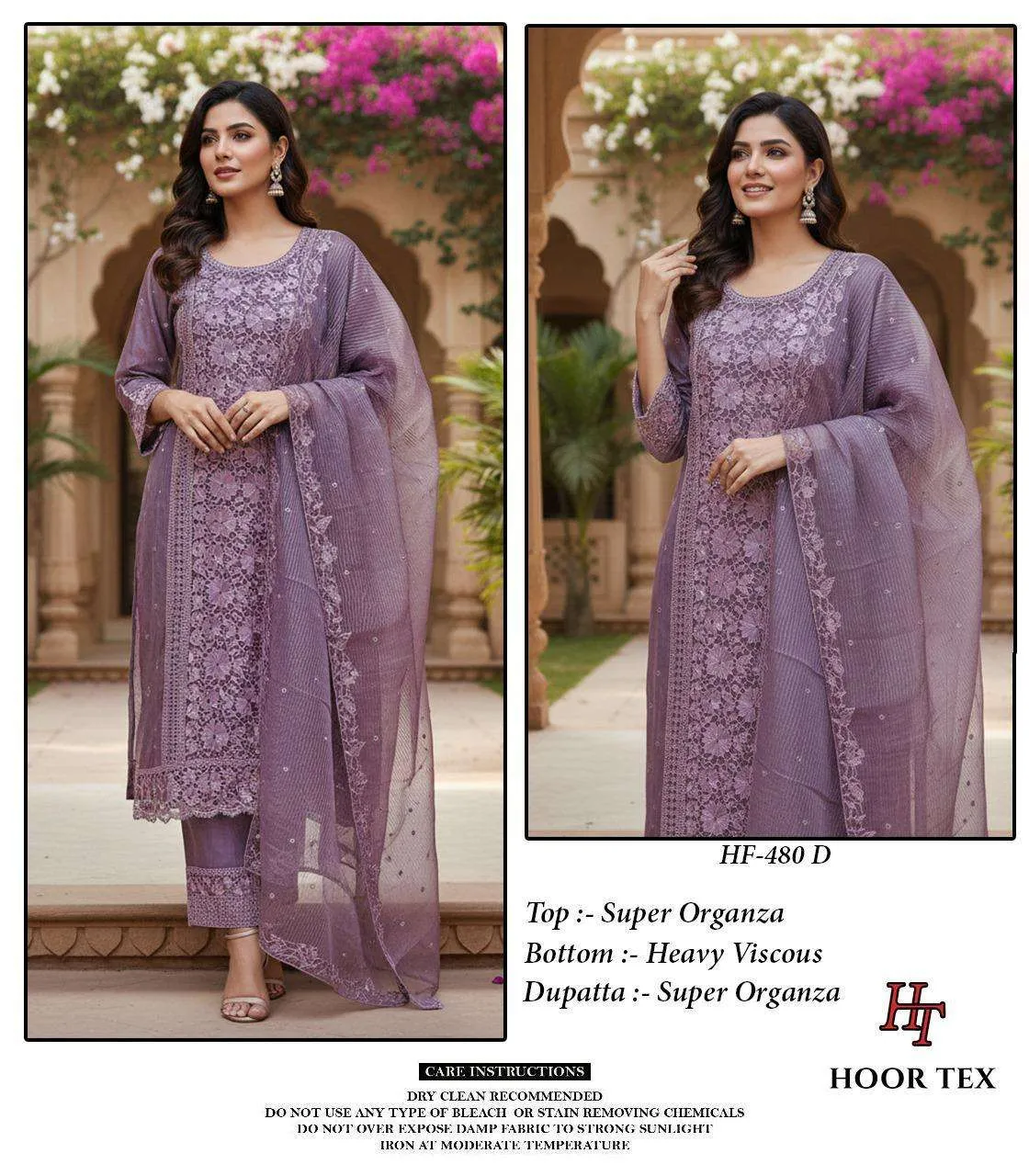 Hoor Tex Design No - Hf 480 A-d Pakistani Readymade Suits