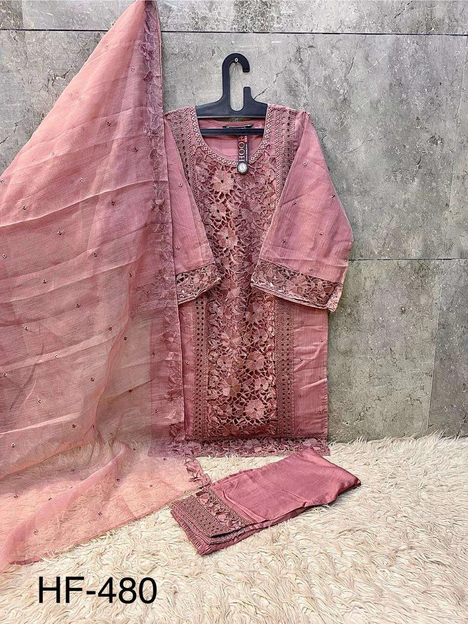 Hoor Tex Design No - Hf 480 A-d Pakistani Readymade Suits