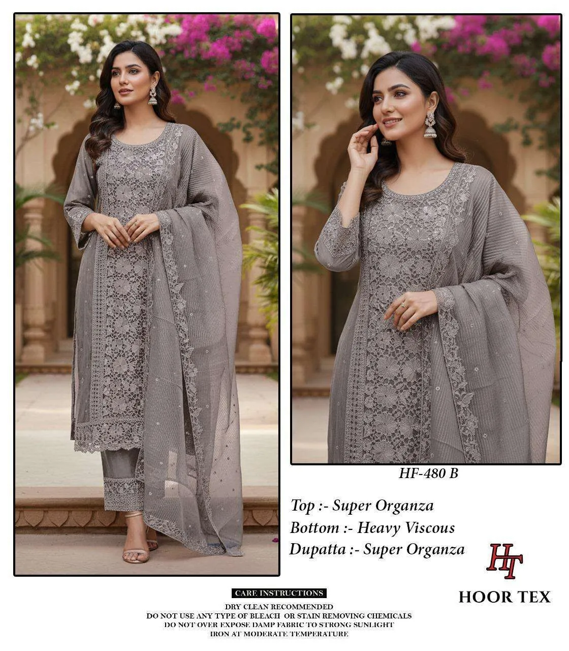 Hoor Tex Design No - Hf 480 A-d Pakistani Readymade Suits