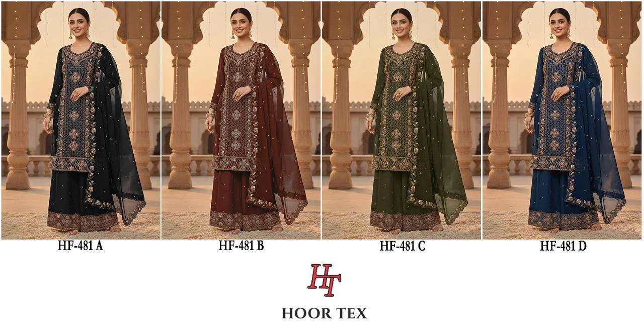 Hoor Tex Design No - Hf 481 A-d Pakistani Readymade Suits
