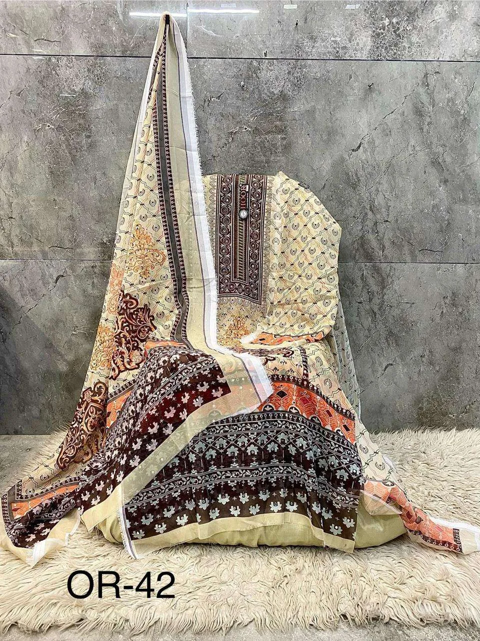 Hoor Tex Design No - or 42 A-d Pakistani Readymade Suits